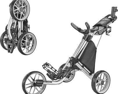 CaddyTek 3 Wheel Golf Push Cart